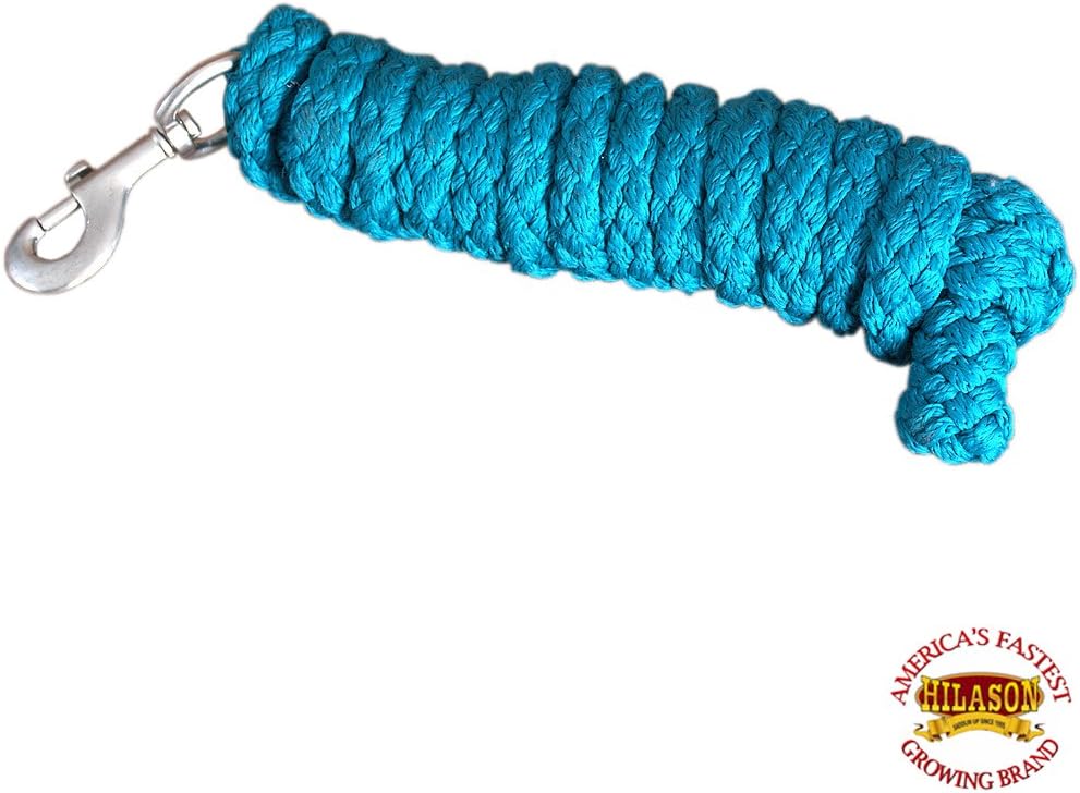 HILASON Teal Horse Riding Poly Roping Lead Rope 1/4X8 Ft Snaps | Ropes for Horses| Horses
