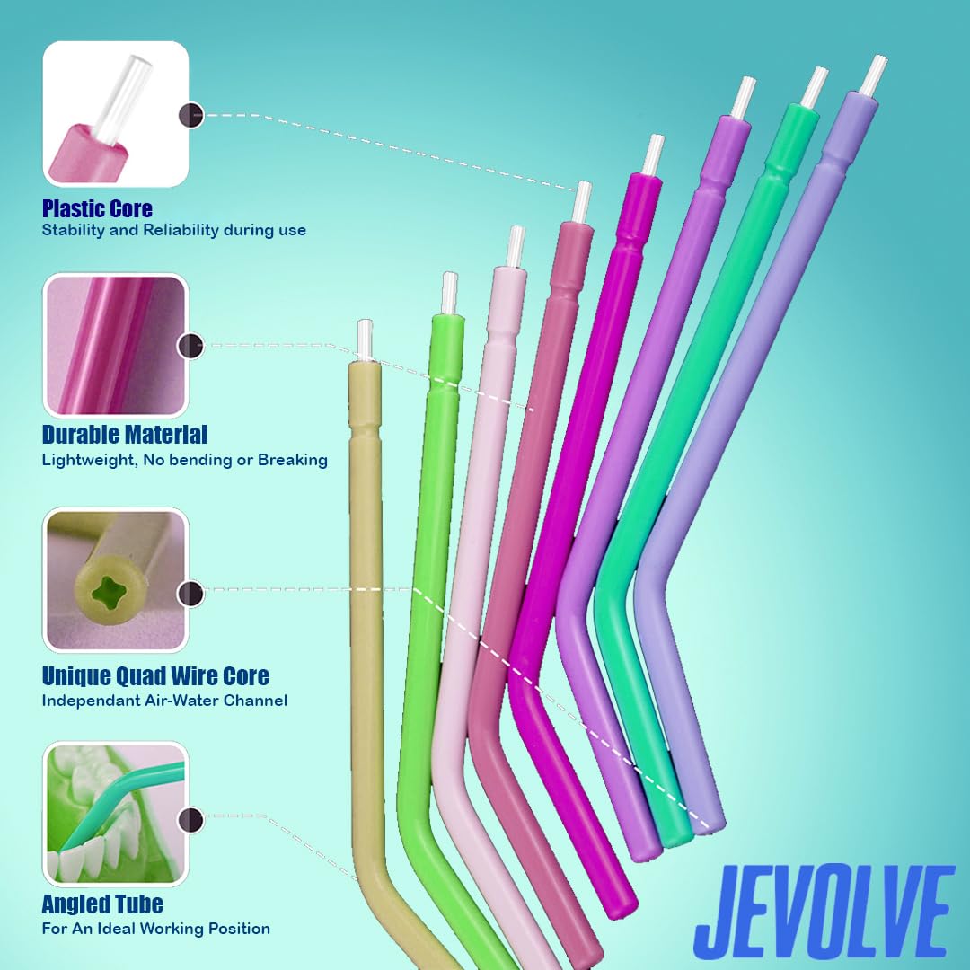 250 Pcs Dental Air Water Syringe Tips | Disposable Spray Nozzles Tips Assorted Rainbow