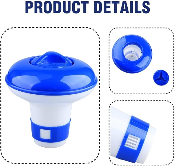 5 Inch Floating Chlorine Dispenser with Adjustable Flow for Pools and Spas