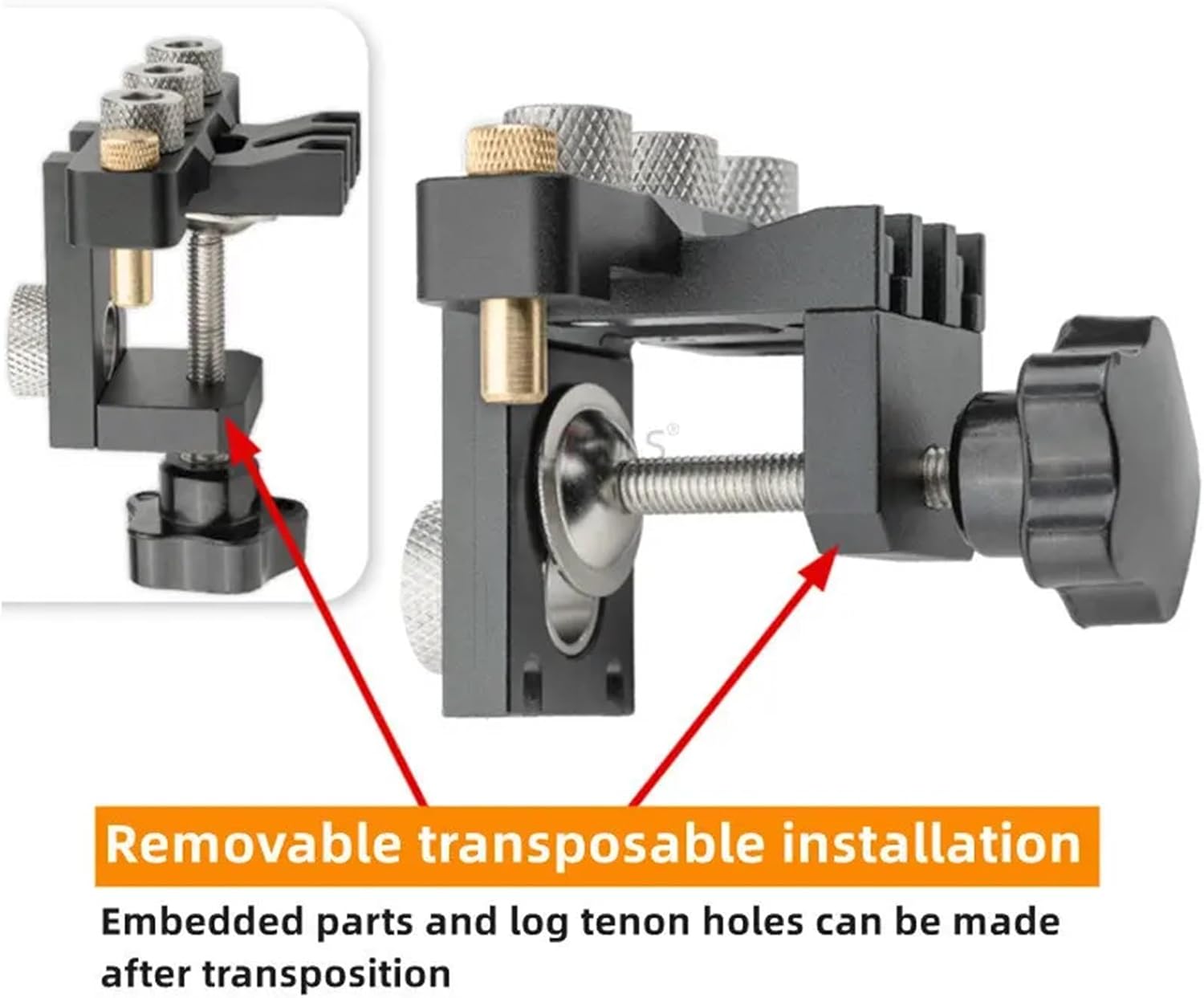 Adjustable Doweling Jig Woodworking Pocket 3 in 1 Hole Jig 8MM 10MM Bushes Drilling Guide Locator Puncher Tools Best Dowel Jig (Color : Set C)