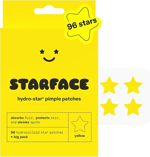 Starface Hydro-Star® Yellow Hydrocolloid Star-Shaped Pimple Patch, 96 ct | Dermatologist Tested • Covers & Protects Visible Spots • Absorbs Pimple Gunk • Vegan, Cruelty-Free & Sensitive Skin Safe