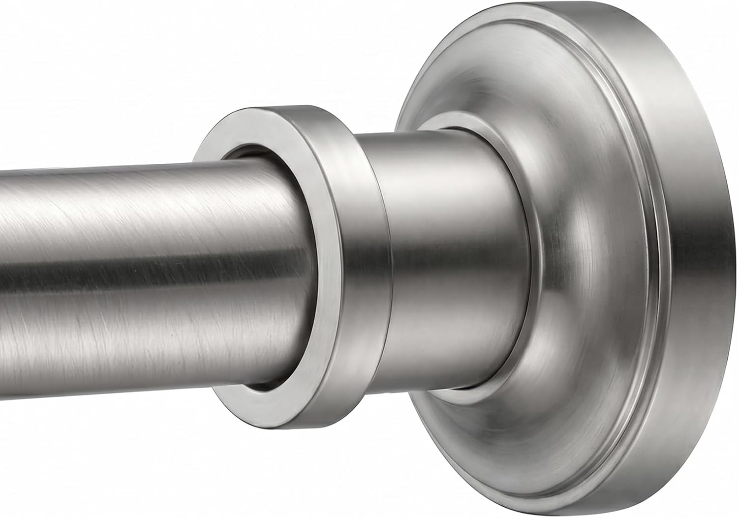 BRIOFOX Brushed Nickel Tension Curtain Rod 24 to 64 Inch(2-5.3ft) - Stainless Steel Spring Tension Shower Curtain Rod, No Drilling Tension Rod for Curtains Windows Closet Kitchen
