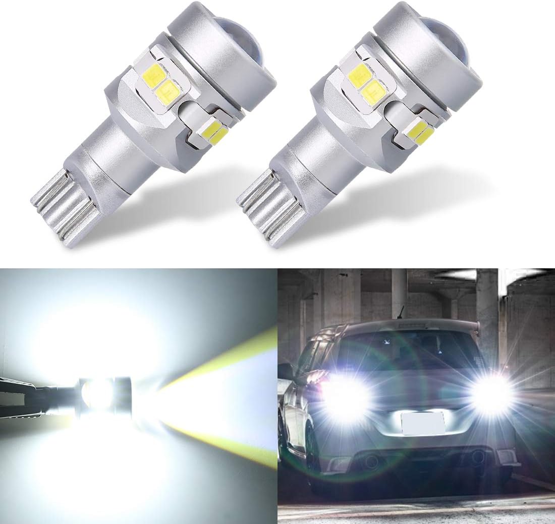 SUPAREE 2 Pcs T10 Led Bulb Super Bright 1000Lm 6000K Led Canbus Error Free 912 921 T10 T15 AK-4014 Led Bulbs for Backup Reverse Lights 45 Pcs Chipsets