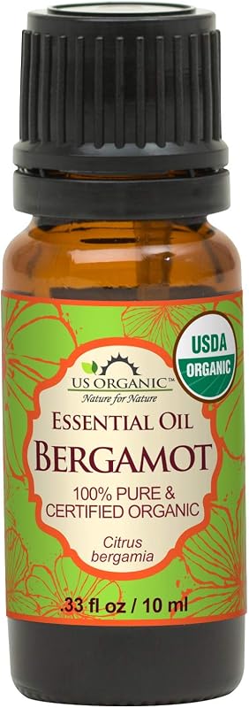 US Organic Óleo essencial de bergamota Citrus bergamia, prensado a frio, 10 mL