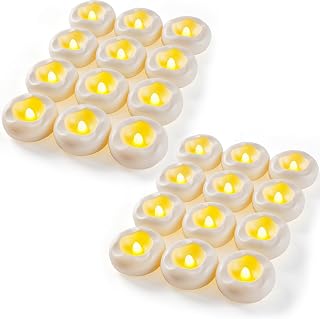 24 Pack 2 Inch LED Floating Candle |200 Hour Water Activated Flameless Floating Candle for Pool Decoration, Wedding Ambiance, Home Decoration, Party, Cylinder, Vase, Center Decoration (White)