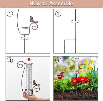 Pluviomètre Extérieur En Métal Et Verre - 17,8 Cm | Mesure Précipitations, Décoration Jardin