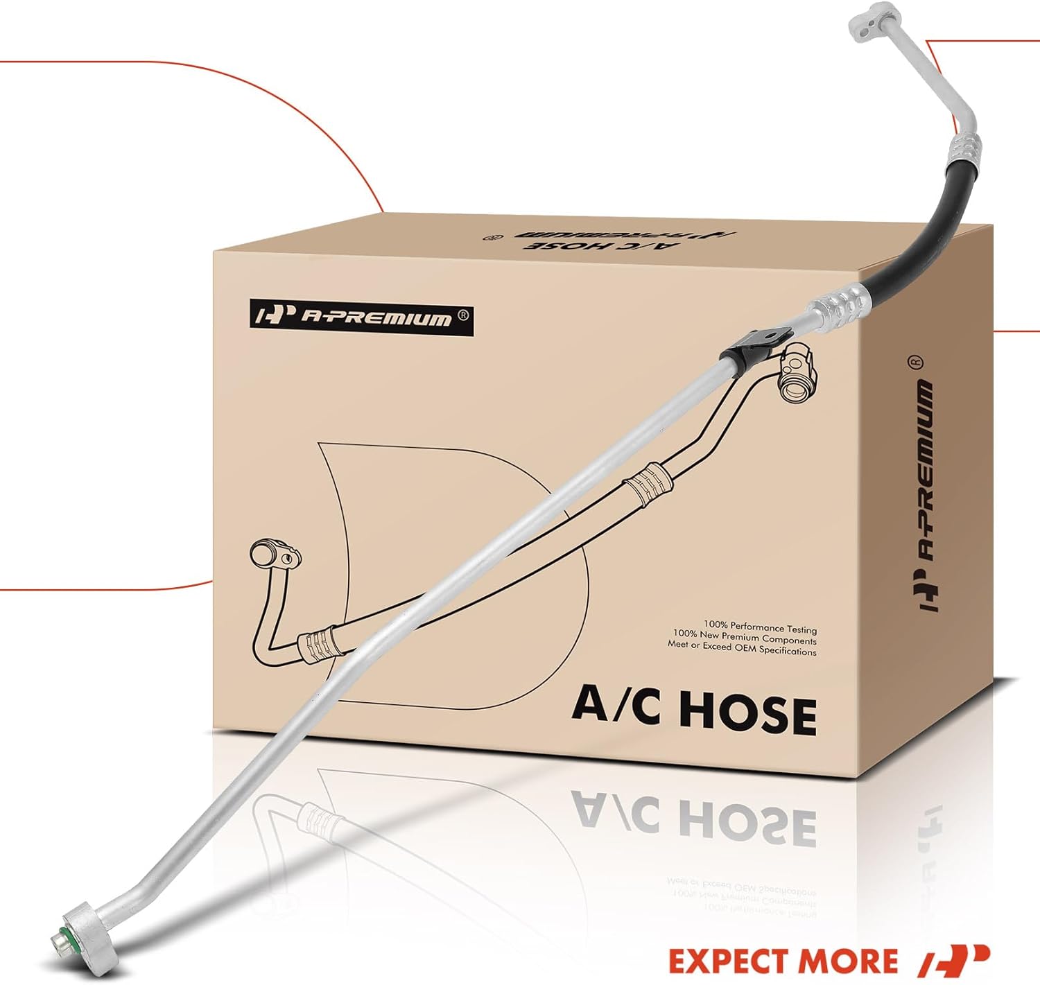 A-Premium A/C Liquid Line Hose Assembly Compatible with Tesla Model S, 2012-2021, Left Condenser to Right Condenser Line, Condenser to Evap