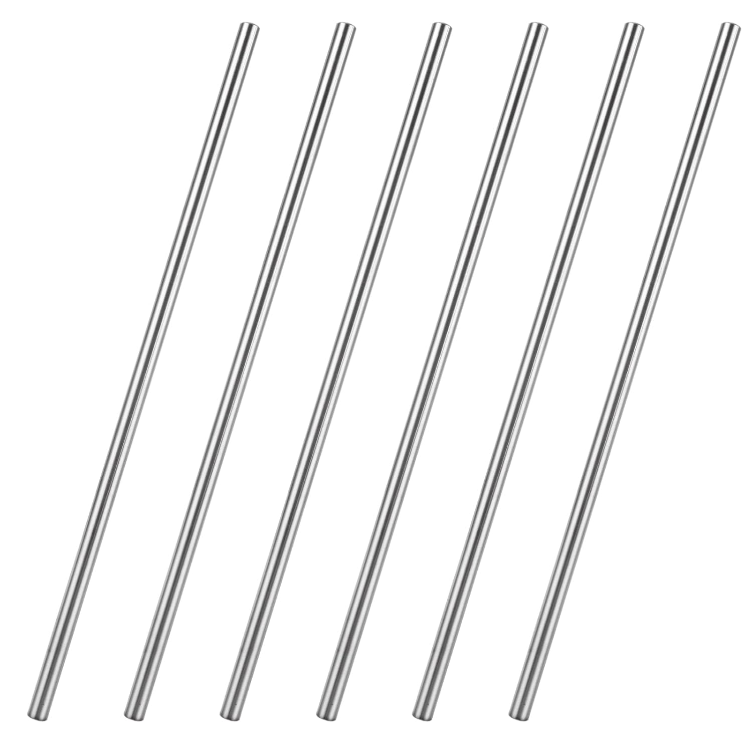 6PCS 9mm x 300mm 304 Stainless Steel Round Rod, 3/8" Diameter 12" Length Stainless Steel Rods for Craft, Metal Straight Solid Rod for Industry, Metal Working, DIY Projects
