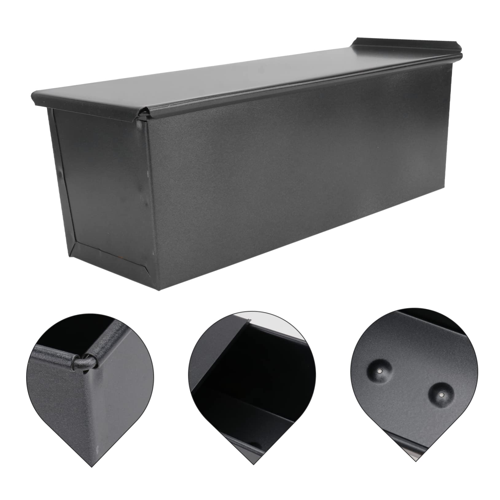 750g Moule à Pain Rectangulaire avec Couvercle Coulissant Noir
