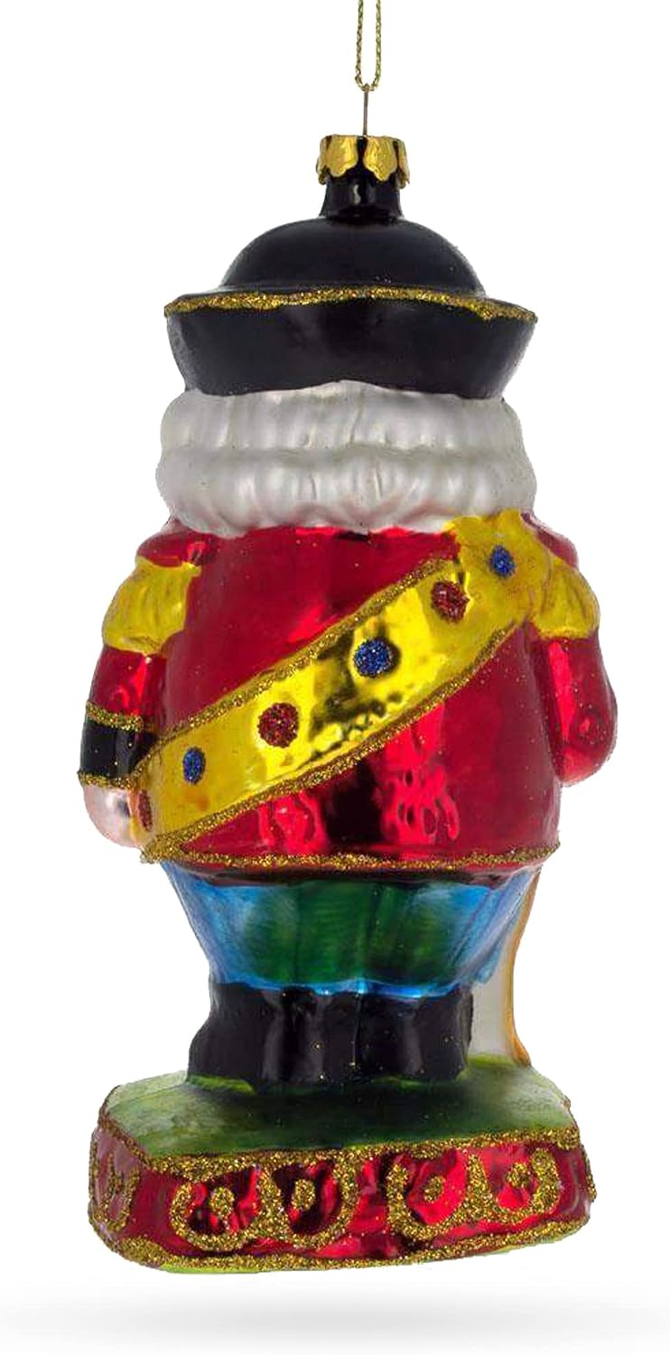 New Year Festive Nutcracker Glass Christmas Ornament