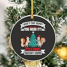Its A Funny Squeaky Sound Christmas Xmas Squirrel Hanging Ceramic Ornaments