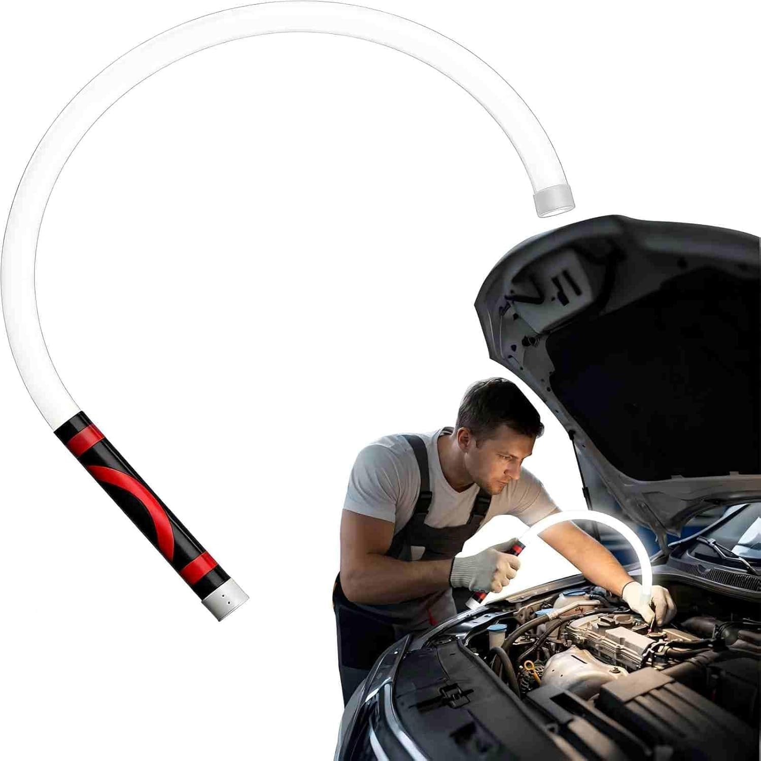 Flexible LED Light Stick, 27" Bendable Mechanic Work Light, High-Lumen & Rechargeable Bendable LED Flashlight Stick, 3 Brightness Modes Portable Automotive Illumination Repairs Tool (2pcs) (2)