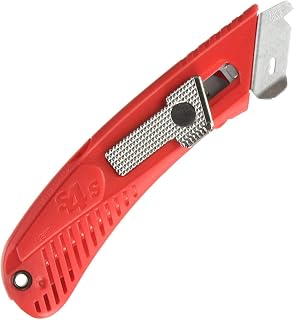 Pacific Handy Cutter S4SL (New E21204-2) Self-Retracting Safety Cutter Fixed Metal Guard for Damage Protection, Retractable Utility Knife with Bladeless Tape Splitter, for Warehouse & In-Store Cutting