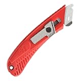 S4SL (New E21204-2) Self-Retracting Safety Cutter Fixed Metal Guard for Damage Protection, Retractable Utility Knife with Bladeless Tape Splitter, for Warehouse & In-Store Cutting