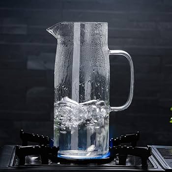 Amazon｜ふたが付いているガラス水デカンタ水差し-熱く/冷たい
