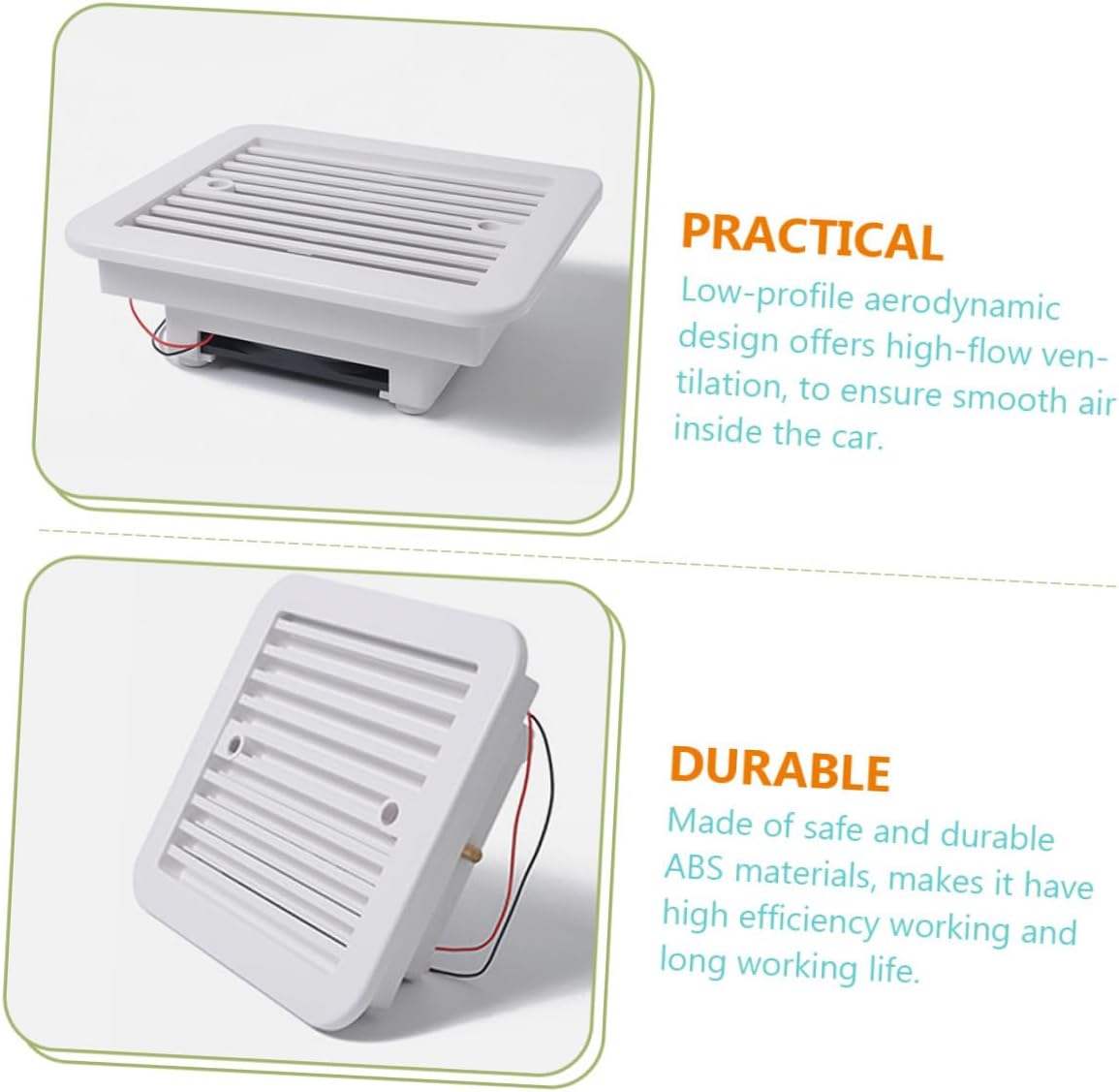 12v 8-inch Rv Ventilation Fan with Blades Silent Roof Exhaust Fan for Bathroom and Camper Ventilation Replacement Part