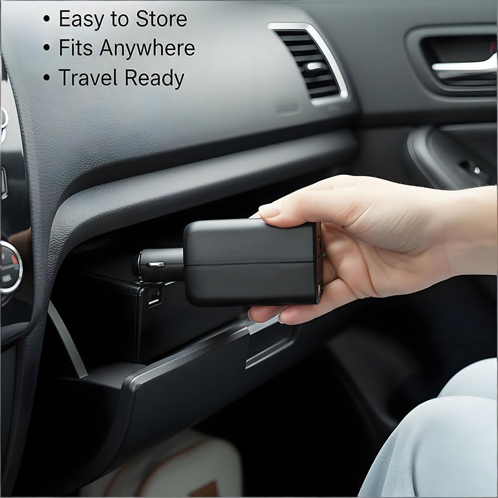 HearGrow 100W Car Power Inverter DC 12V to 110V AC Converter, Car Outlet Adapter with 5V USB Charging Port, Mini Cigarette Lighter Plug for Laptop, Tablet and Mobile Phones, Black