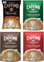 CAFFINO Cappuccino Premium Coffee - 3 in 1 Instant Premix | 744g Pack with 4 Flavors: Bold, Hazelnut, Classic, and Mocha (Bold 6×24g) (10 sachets x 20g each) | Imported from Indonesia
