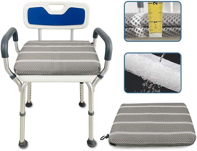 Shower Seat Cushion Bath Bench Shower Chairs for Seniors Elderly Disabled Bathtub Cushion Transfer Bench Handicap Bath Stools Padded Mat Chair Shower Pad Tub Seats Bath Pillow (Only 1 PCS Cushion)