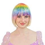 ALLAURA Crayola Color-Me Wig and Includes 3 Washable Non-Toxic Markers & Wig Stand | Washable, Reusable & Heat-Resistant DIY Wig for Cosplay, Parties & Creative Projects (Blonde Bob Crayola Wig Set)