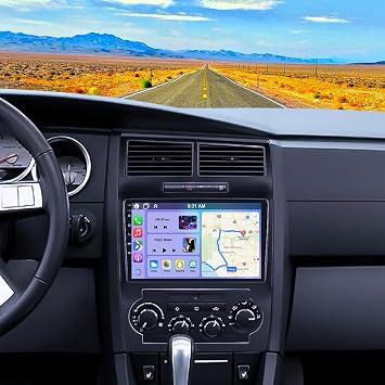 4G+64G Car Stereo for Dodge Charger Magnum 2005 2006 2007 with Wireless Carplay Android Auto, 9" Touchscreen Android 14 Double Din Car Radio Receiver w/GPS Bluetooth WiFi FM EQ SWC BT Backup Camera