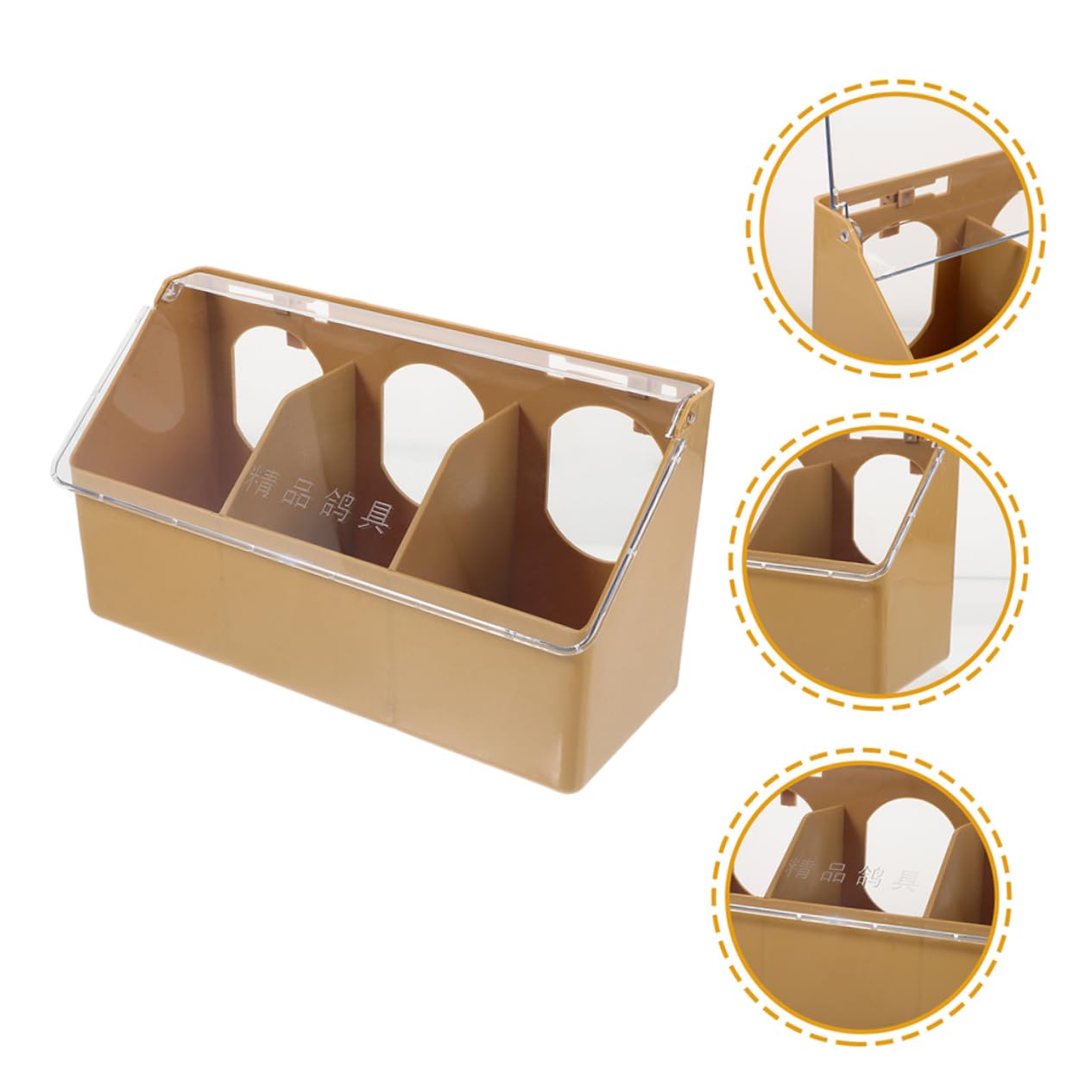 SUPVOX Mangiatoia per Piccioni a 3 Fori Coperchio, Contenitore per Cibo e Acqua in Plastica, 2 Pezzi, Leggero e Facile da Pulire per Gabbia