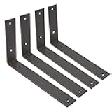 WINKER Shelf Bracket 10 Inch Heavy Duty Black Brackets for Shelves Corner L Bracket for Wall Shelves Metal Iron Shelf Brackets