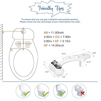 Non-Electric Bidet Attachment - Hot & Cold Water, Dual Nozzles With Self-Cleaning