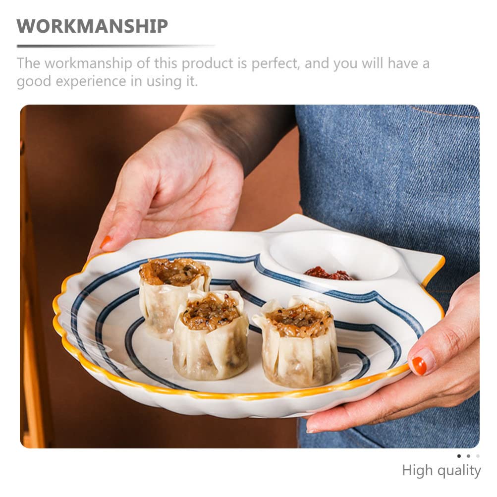 Ensemble d'assiettes divisées – Contrôle de régime, plateau avec compartiment à sauce, idéal pour servir des repas, parfait pour contrôler les portions et manger sainement