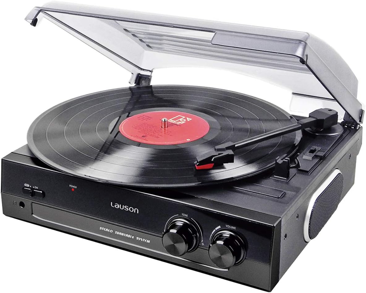 Lauson CL502 Turntable. Recording Function Encoding PC-Link USB Vinyl-to-MP3, Vinyl Record Player 2 Speed 33/45 RPM, Vintage Vinyl Record Player with Stereo Built-in Speakers, Belt-Driven (Black)