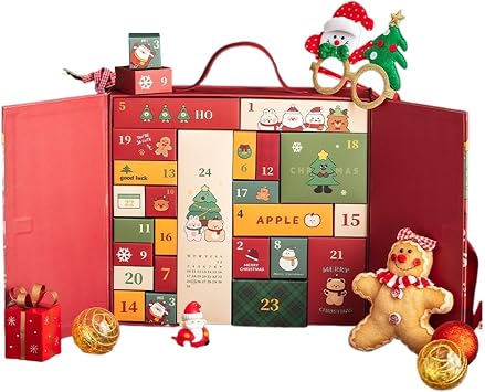 2025 Christmas Advent Calendar   with 24 Gift Boxes, DIY Wrapping for a Fun Christmas Countdown Gift, Red