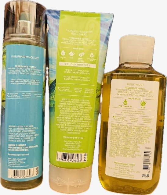 Body Care - BBWs Tahiti Island Dream Trio Set - Fragrance Mist, Body Wash & Body Cream (Packaging may vary)