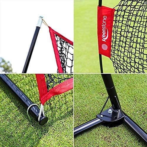 Keenstone 10x7ft Portable Golf Net Golf Practice Net for Indoor and Outdoor Hitting Driving and Chipping Practice with Tri Turf Hitting Mat
