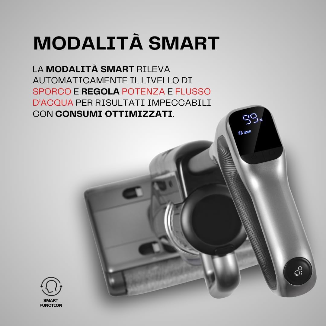 Nova Aspirapolvere Lavapavimenti Senza Fili, Lava e Aspira, Doppio Rullo Autopulente Anti-Groviglio, 23 KPa, Pulizia Bordi, Assistente Vocale Italiano, Autopulizia ad Aria Calda
