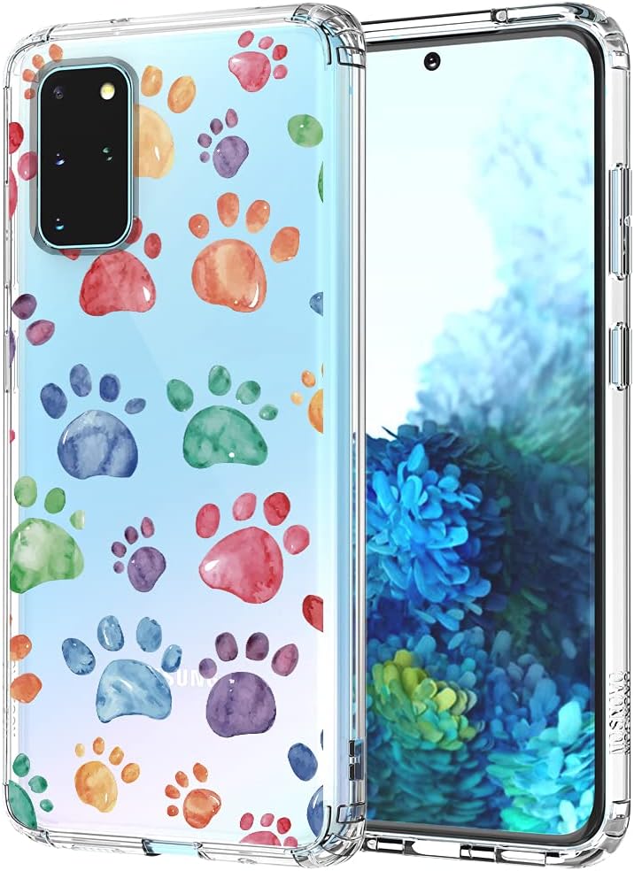 MOSNOVO Designed for Galaxy S20 Plus Case, [6.6 FT Military Grade Drop Protection] Clear Shockproof Phone Cover for Samsung Galaxy S20 Plus - Paw Paw