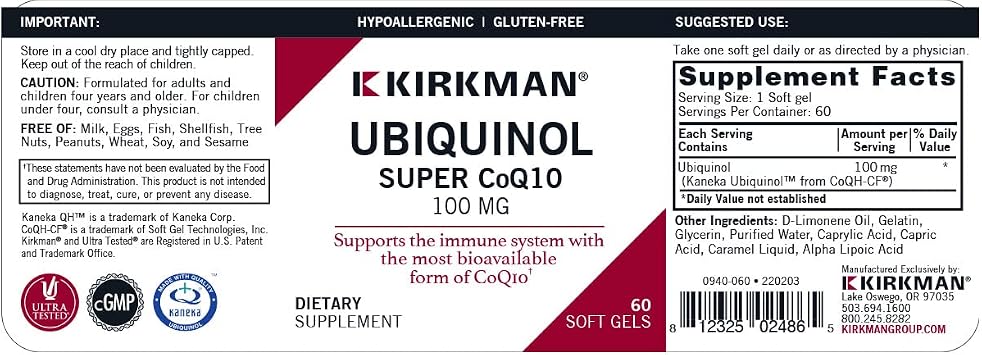 Kirkman Ubiquinol 100 mg Super CoQ10
