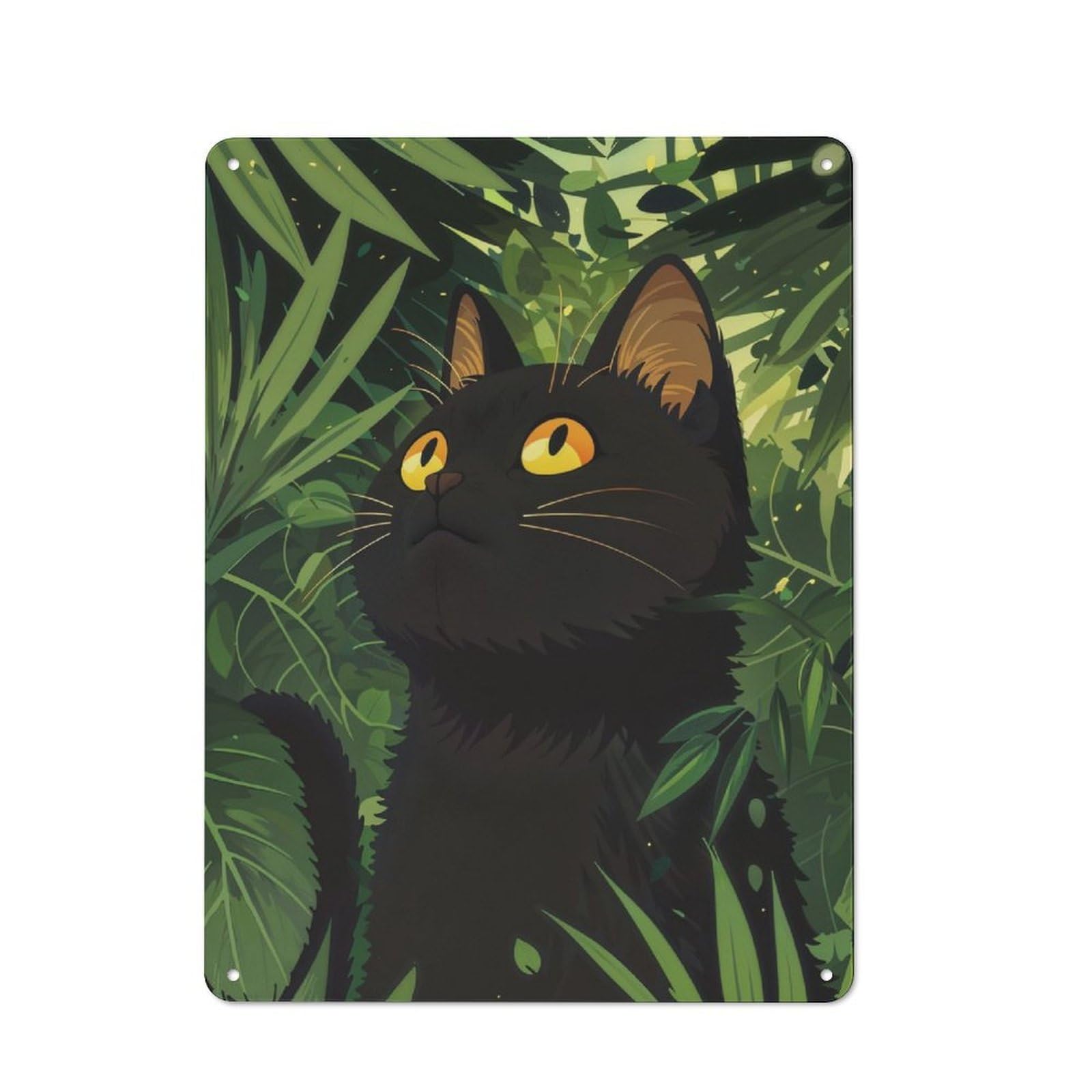 Junmoney Whiskers In The Wild Cat For Garden Room Or Summerhouse, Vintage Tin Sign 40X30cm, A Metal Wall Feature For Garden Rooms And Summerhouses
