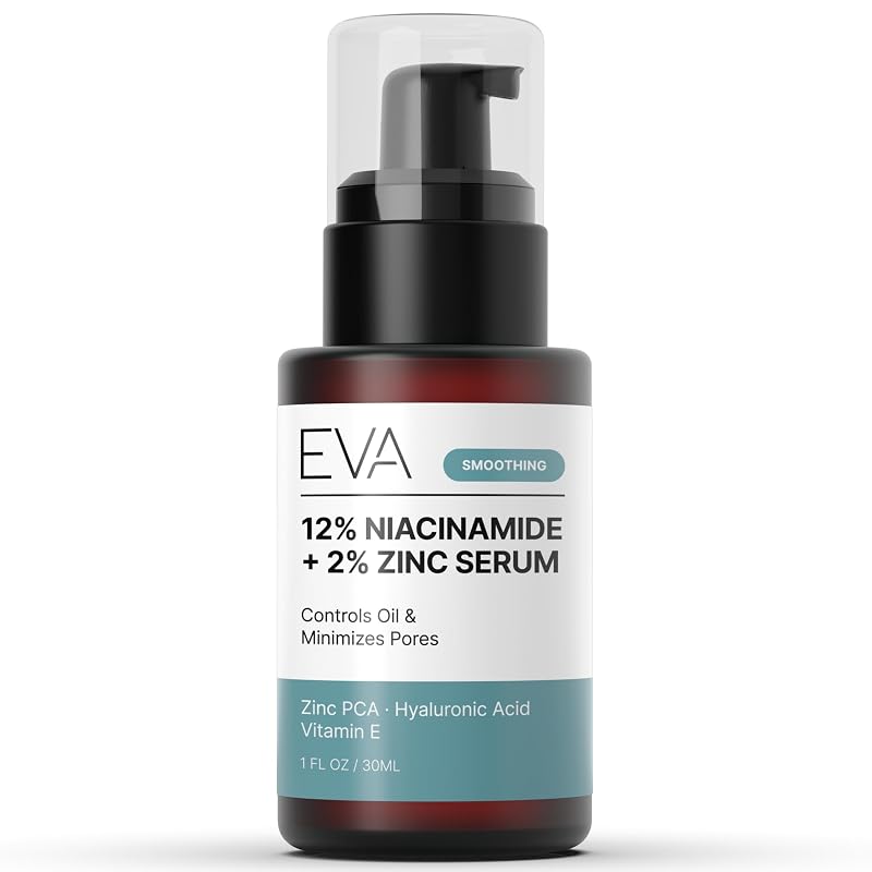 Sérum Eva Naturals com Niacinamida 12%, Zinco PCA e Ácido Hialurônico Botânico, 30 mL