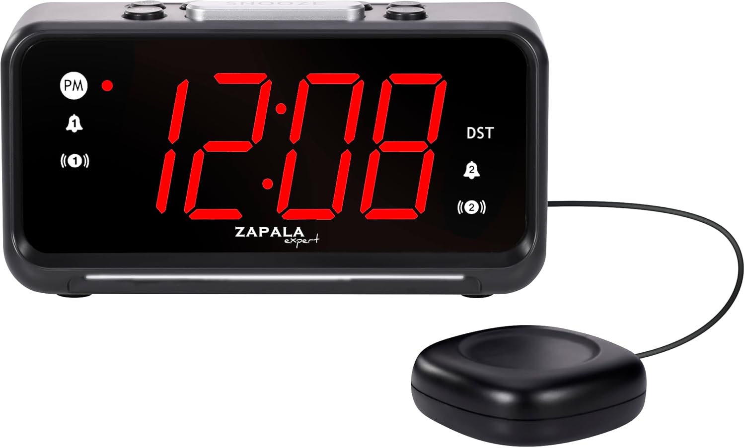 Alarm Clock for Bed room, 2 Alarms Loud LED Large Show Plug in Easy Fundamental Digital Clock with USB Charging Port & Mattress Shaker, Adjustable Quantity, Dimmable, Snooze for Deep Sleepers