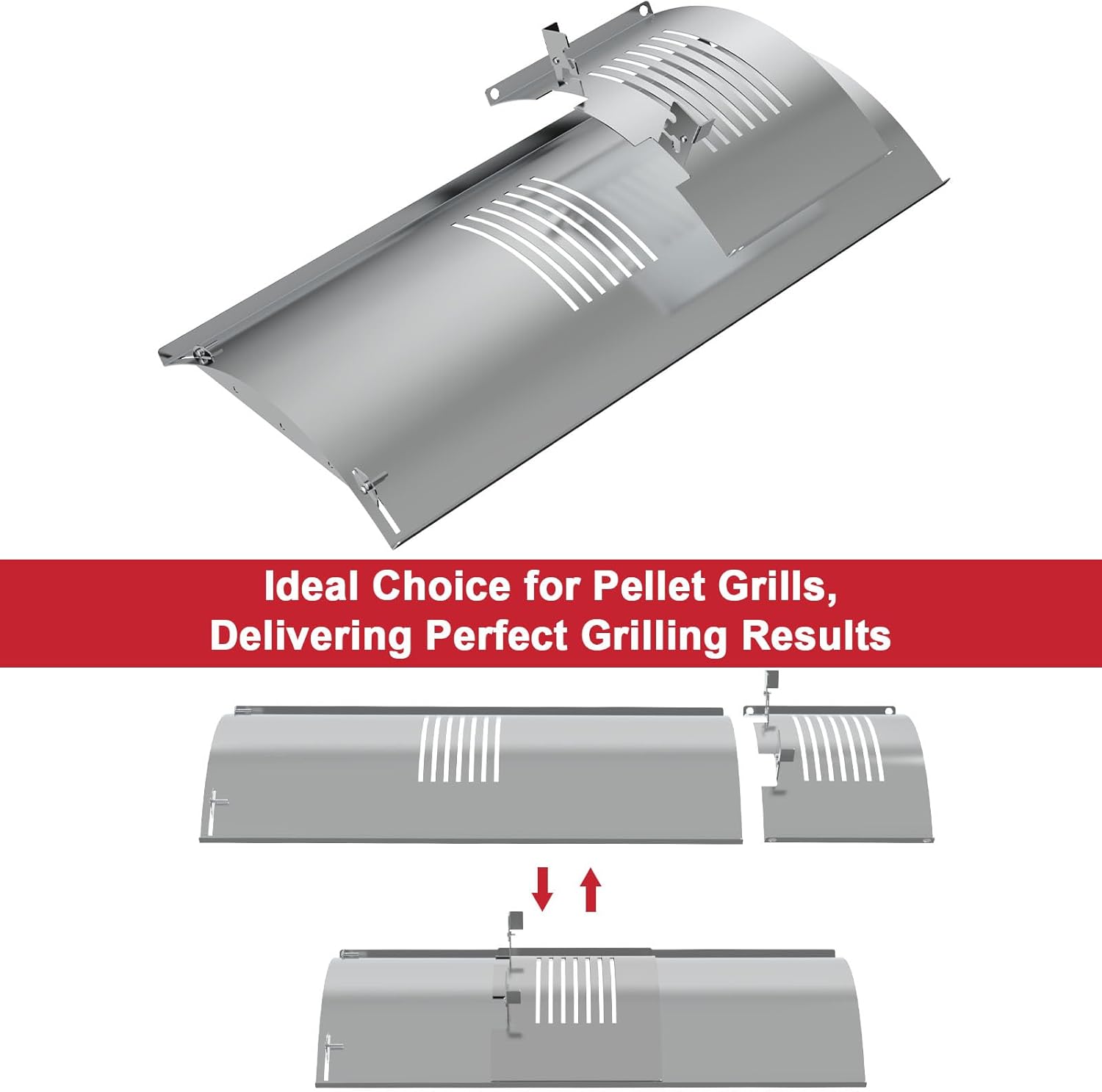 Flame Broiler Kit for Pit Boss 820, PB850 Series Pellet Grills, Slide Cover and Bottom for Pit Boss Smoker PB820FB PB820FBC PB820PS1 PB820S PB820SC PB820XL Parts