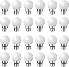 Pack of 24 B22 2W LED Bulbs - 200 Lumens - Shatterproof Warm White (15W Equivalent) for Outdoor String Lights - Reinforced Spots