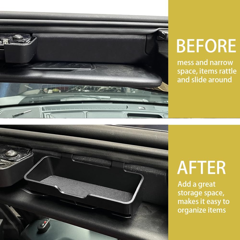 Car Sun Visor Organizer Sunglass Holder Card Storage Box Case with Anti Slip Mat For Ford Bronco 2021 2022 2023 2024 2025 Interior Accessories