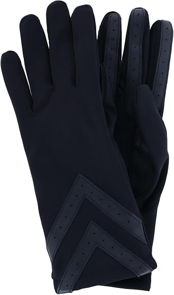 isotoner SmartDri Smartouch 3 Button Length Spandex Chevron Gloves - A30660 Black, S/M