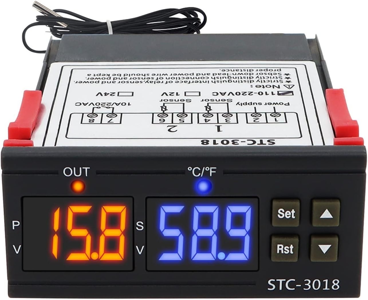 Temperature Controller 1pcs 3018 Dual Digital Thermostat