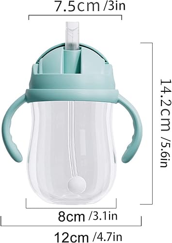 Miniatura 5 de PandaEar Tritan - Vaso para beber con popote pesado, a prueba de derrames, con asas de fácil agarre, bebida desde cualquier ángulo, 10 onzas, para