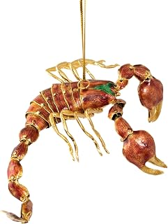 Value Arts Handmade Articulated Cloisonne Red Scorpion Ornament