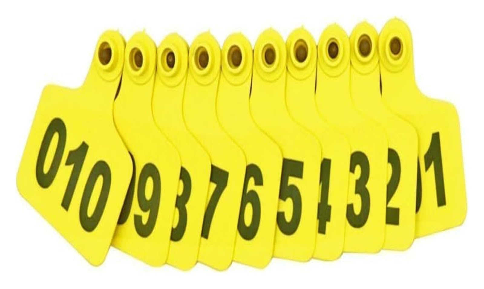 Plastikowa karta numerowa, oznaczenia zwierząt Kolczyki dla świń 100 sztuk Kolczyki dla bydła, krów, puste Kolczyki dla zwierząt gospodarskich Kolczyki dla bydła, krów, koni, świń, kóz, owiec(Yellow,3