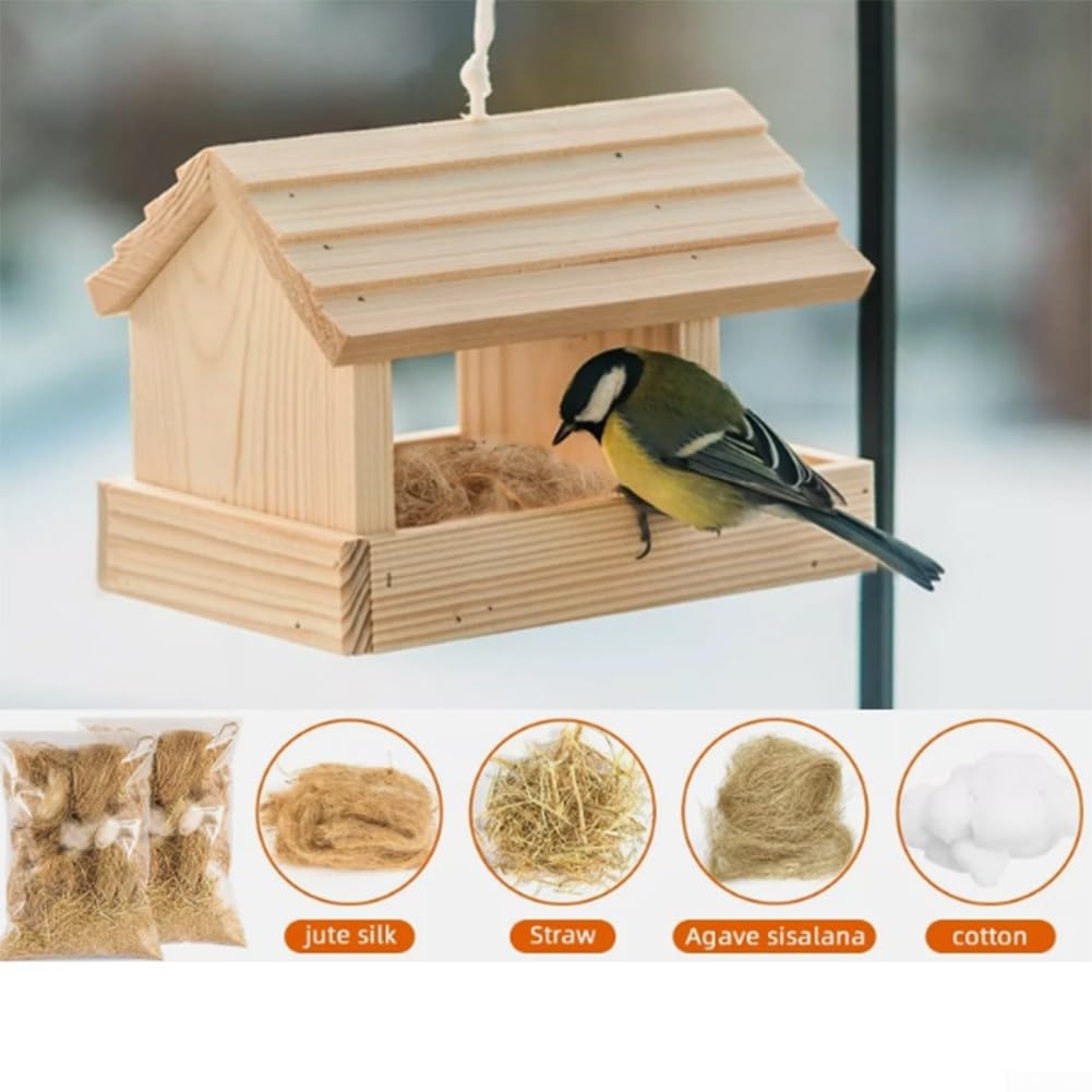 Materiale Per Nidi Per Uccelli - 2 Confezioni - Misto Juta, Seta E Paglia - Per Canarini, Pappagalli E Uccelli Selvatici - Foto 11