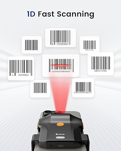 Miniatura 3 de Eyoyo Bluetooth Escáner de Código de Barras Inalámbrico Lector de Código de Barras 1D Portátil con Clip para la Parte Trasera del Teléfono para