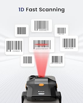 Eyoyo Portable Phone Back Clip 1D Bluetooth Barcode Scanner Wireless
